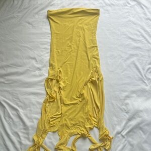 Yellow Strapless Maxi Dress